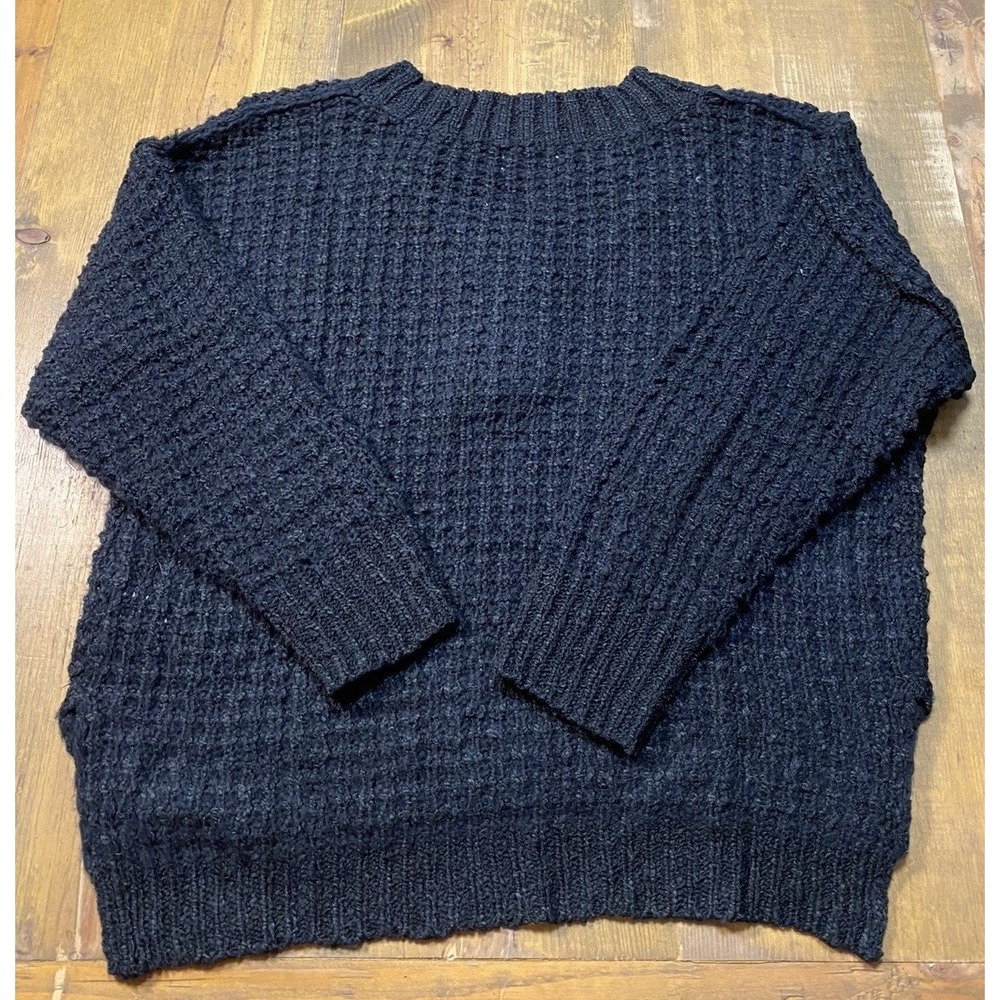 Bluivy Women Sweater S/M Black Pull Over With Turtle Shell Buttons - Picture 2 of 6